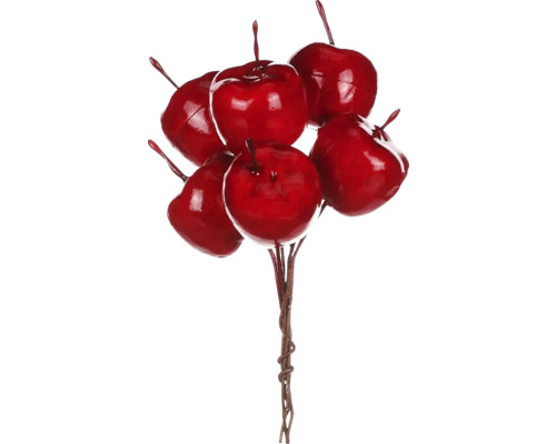 Jabĺčka na drôtiku 12 ks červené Dekoratívny zväzok jabĺk na sezónne dekorácie