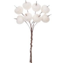 Dekoratívna vetva s umelými bielymi bobuľami