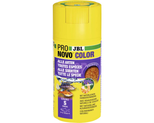 Granulované krmivo pre ryby pre výrazné farby akváriových rýb od 3 do 10 cm JBL ProNovo Color Grano S 100 ml