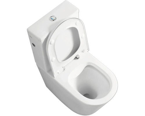 Snímka toalety s otvoreným záchodovým sedadlom