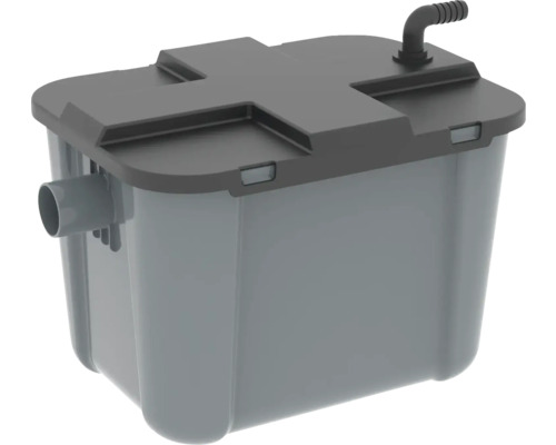 Sivá prečerpávacia stanica s vekom a prípojkami