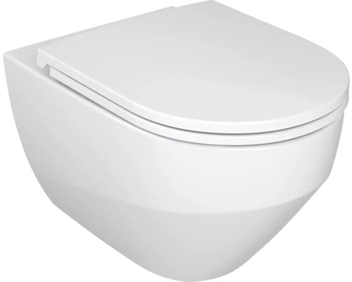 Závesné WC set RAVAK Zante bez splachovacieho kruhu biela vr. WC dosky X01866 Závesné WC s hlbokým splachovaním a WC sedadlom
