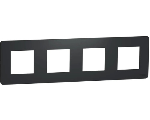 Rámček Schneider Electric Nová Unica Studio NU200854 štvornásobný antracit Prepínač rámčeka pre štyri vložky