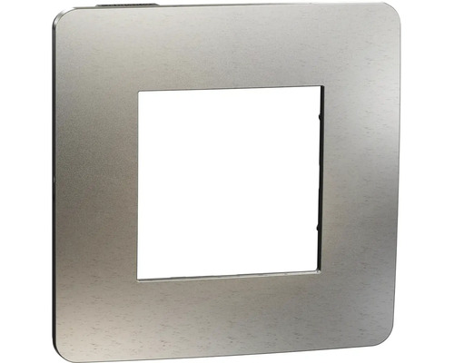 Rámček Schneider Electric Nová Unica Metal NU280256M biely hliník/čierny Štvorcový kryt vypínača