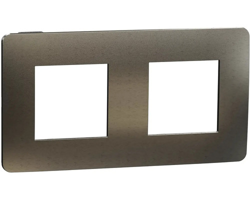 Dvojrámček Schneider Electric Nová Unica Metal NU280453M tmavý hliník/čierny Dvojitý rámček pre vypínače a zásuvky