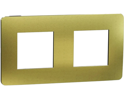 Dvojrámček Schneider Electric Nová Unica Metal NU280462M zlatý/čierny Dvojitý rámček pre vypínače a zásuvky