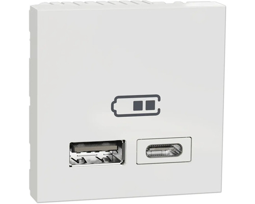 Zásuvka Schneider Electric Nová Unica NU301818 USB-A + USB-C biela