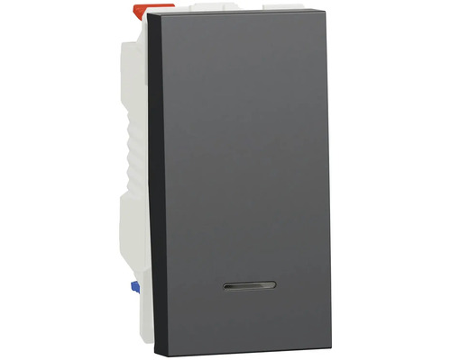 Vypínač Schneider Electric Nová Unica ř.6, NU310354S striedavý s nulovou svorkou antracit Sivý sériový spínač