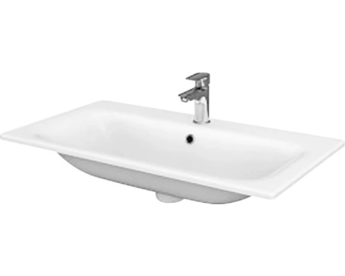 Umývadlo na skrinku Cersanit MODUO sanitárna keramika biela 80 x 44,5 CCWT1000643680 Obdĺžnikové umývadlo s batériou