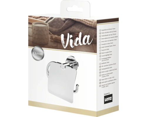 Balenie držiaka toaletného papiera s vrchnákom, chróm