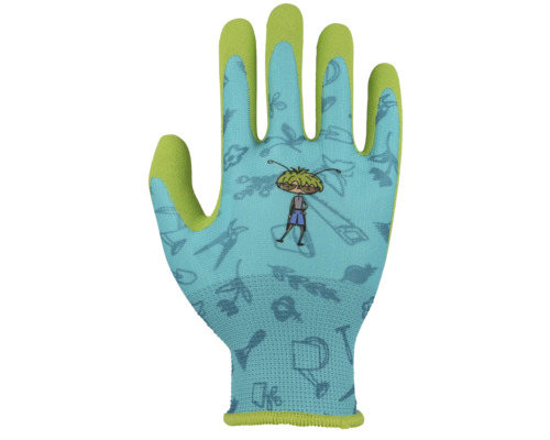 Detské rukavice Floralie s potlačou veľ. 4 modro-zelené