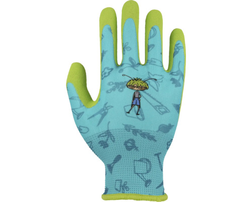 Detské rukavice Floralie s potlačou veľ. 5 modro-zelené