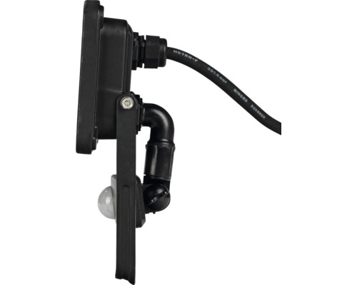 Detail čierneho vonkajšieho svetla s pohybovým senzorom