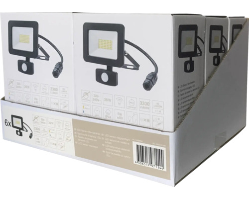 Balenie šiestich LED senzorových svetlometov na montáž na stenu