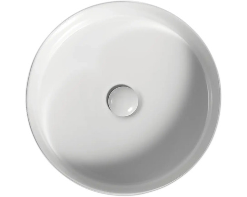 Okrúhle umývadlo na dosku z sanitárnej keramiky s výpustným ventilom