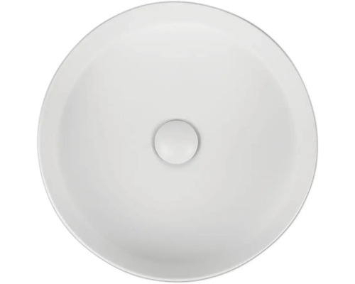 Pohľad zhora na okrúhle keramické umývadlo