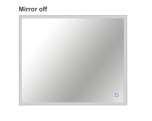 Zrkadlo do kúpeľne s osvetlením Square LED s čiernym rámom 65x80 cm s vypínačom a podložkou proti zahmlievaniu Obdĺžnikové kúpeľňové zrkadlo s integrovaným osvetlením