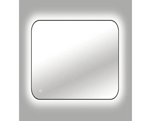 Obdĺžnikové zrkadlo so zaoblenými rohmi a LED osvetlením