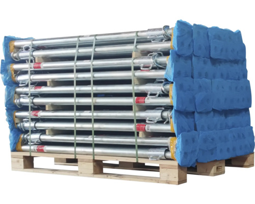 Oceľové podpery na palete pre stavbu