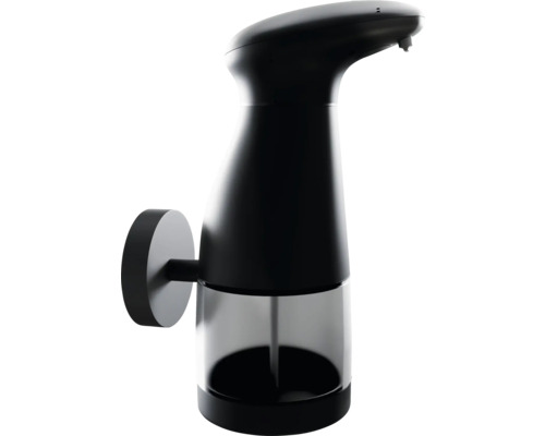 Čierny dávkovač mydla na montáž na stenu