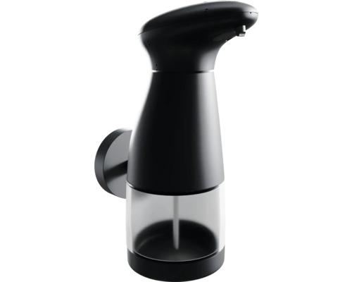 Čierny dávkovač mydla na montáž na stenu