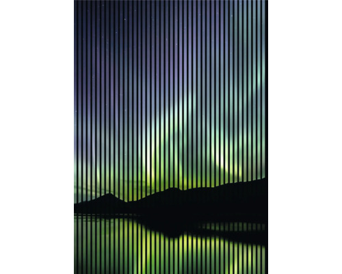 Dizajnový akustický panel DIGI05F 1133x19x1195 mm Dekoratívna ochrana súkromia s motívom polárnej žiary