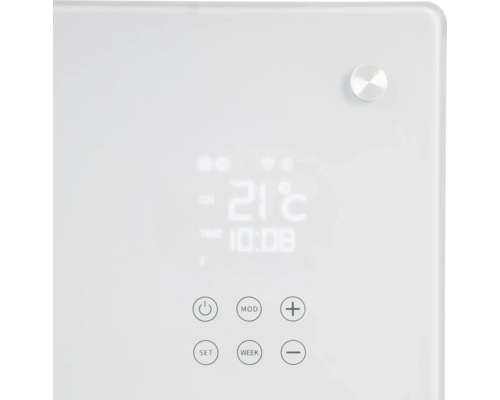 Detailný záber termostatu radiátora s digitálnym displejom