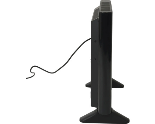 Elektrický radiátor s napájacím káblom v bočnom pohľade