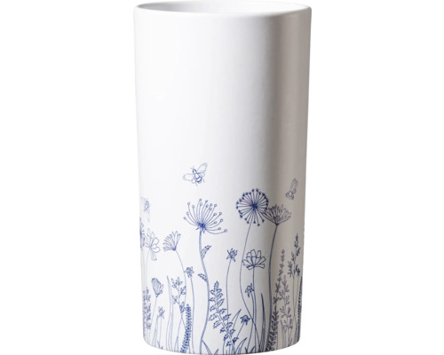 Váza keramická Lyon Ø11 x 21 cm letná lúka biela