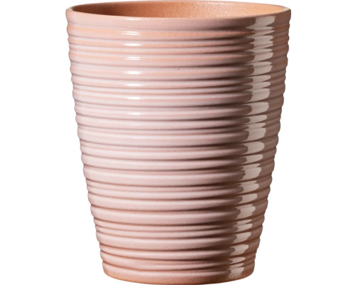 Obal na kvetináč Bergamo Nature Ø 13 cm oranžový Ryhovaný keramický kvetináč