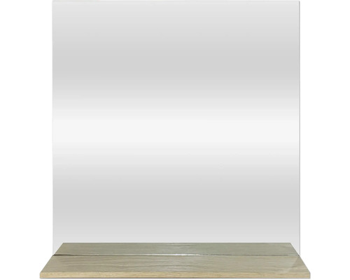 Zrkadlo s drevenou poličkou 60x61 cm Zrkadlo s drevenou poličkou 60x61 cm