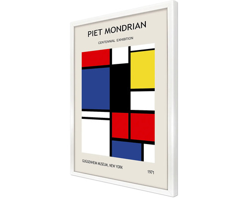 Rámovaný plagát s motívom výstavy Piet Mondrian