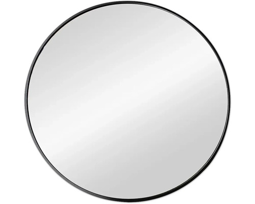 Nástenné zrkadlo Ø60 cm hliník/čierne Nástenné zrkadlo Ø60 cm hliník/čierne