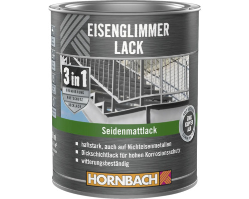 Farba na kov 3v1 HORNBACH 750 ml silnovrstvá samozákladová šedá DB 703