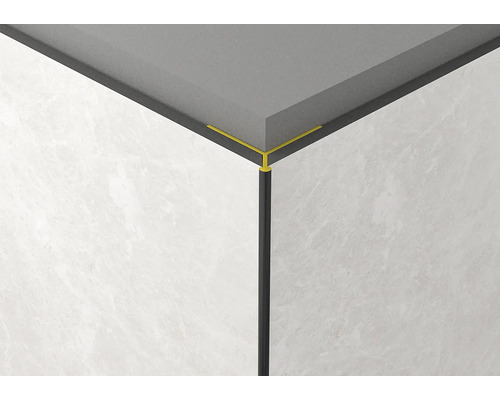 Profil Rock the Wall ROCKO TILES strieborná 91696 Roh s obkladmi, obkladovou lištou a soklovou lištou