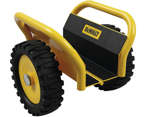 Logo DeWalt na valčeku na prepravu materiálu s kolieskami