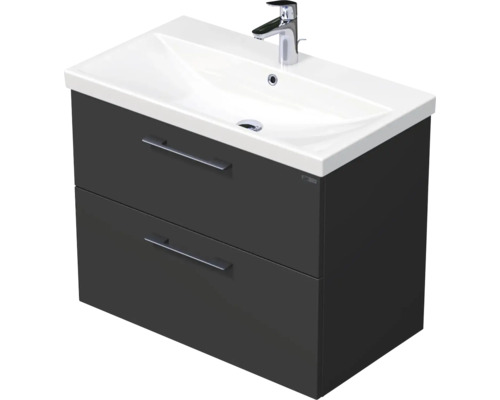 Kúpeľňová skrinka s umývadlom Intedoor SANTE antracit matný 80 x 65 x 45 cm SA 80 2Z A3396
