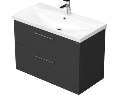 Kúpeľňová skrinka s umývadlom Intedoor SANTE antracit matný 90 x 65 x 45 cm SA 90 2Z A3396