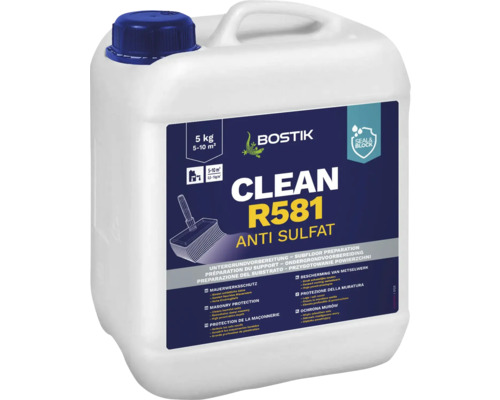 Odstraňovač soli na stenu Bostik Clean R581 Anti Sulfat 5l Bostik Clean R581 Anti Sulfat príprava podkladu v 5 kg balení