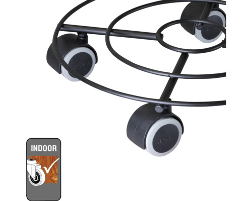 Kvetinový vozík z kovu s kolieskami pre vnútorné použitie