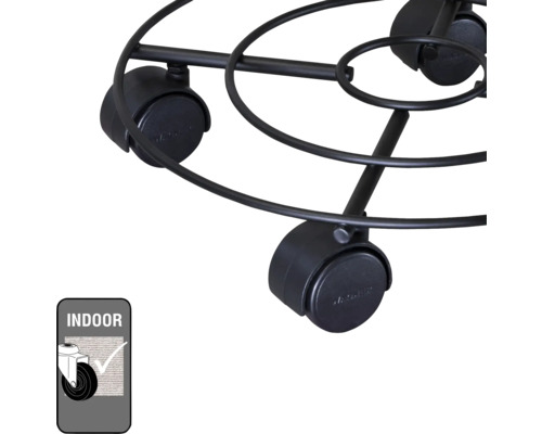 Kovová podložka s kolieskami pre vnútorné použitie