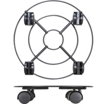 Kovová podložka pod kvetináč so štyrmi kolieskami