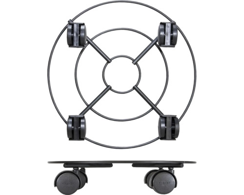 Kovová podložka pod kvetináč so štyrmi kolieskami