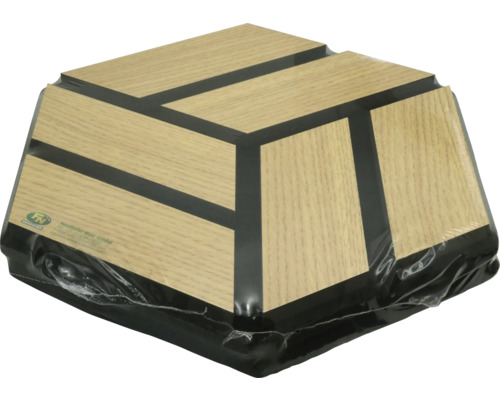 Štvorcová drevená dekoračná doska s čiernym okrajom zabalená vo fólii