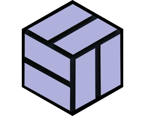 Akustický panel HEXAGON 19x300x260 mm levanduľový fóliovaný Symbol pre kontajner v tvare kocky