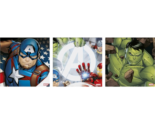 Obraz na plátne3ks Set Avengers 30x30 cm
