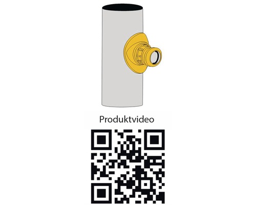 Potrubná priechodka s QR kódom k videu produktu