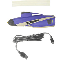 Tavná pištoľ s lepiacimi tyčinkami a USB káblom
