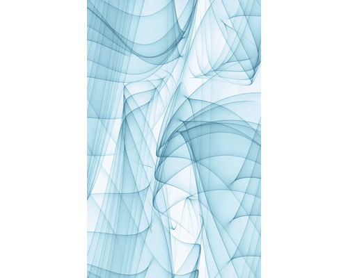 Abstraktné zobrazenie s modrými líniami a krivkami