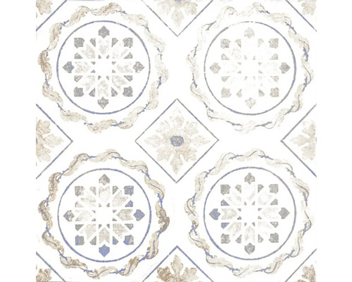 Vzor dlaždíc s kvetinovými a geometrickými prvkami